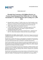 Hyundai Steel Announces $5.8 Billion Electric Arc Furnace-based Integrated Steel Mill in the U.S., Driving Sustainable U.S