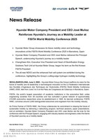 Hyundai Motor Company President and CEO José Muñoz Reinforces Hyundai's Journey as a Mobility Leader at FISITA World Mobility Conference 2025