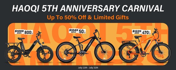 Celebrate HAOQI's 5th Anniversary: Enjoy Up to 50% Off, Free Ebikes & More