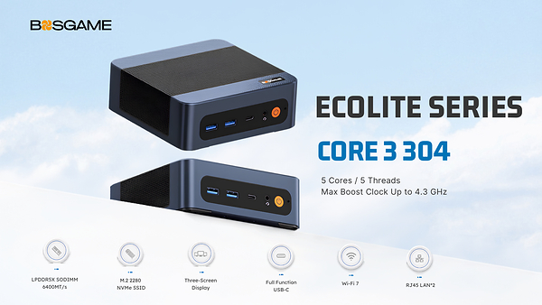 BOSGAME Introduces E6 ECO, One of the First Mini PCs Powered by Intel's New Intel Core 3 Processor 304