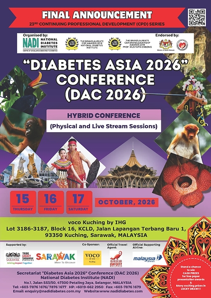 Kuching to Host Asia’s Leading Diabetes Experts at “Diabetes Asia 2026” Conference (DAC 2026)