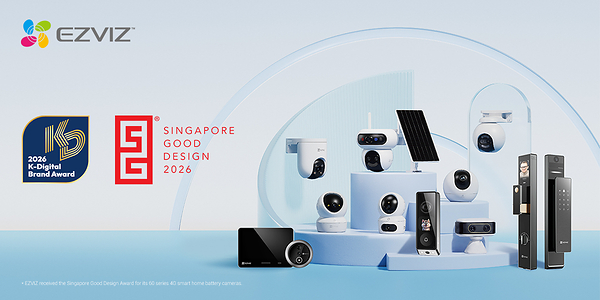 Honored by the K-Digital Brand Award and the Singapore Good Design Award, EZVIZ reaffirms its leadership in product and technology innovation